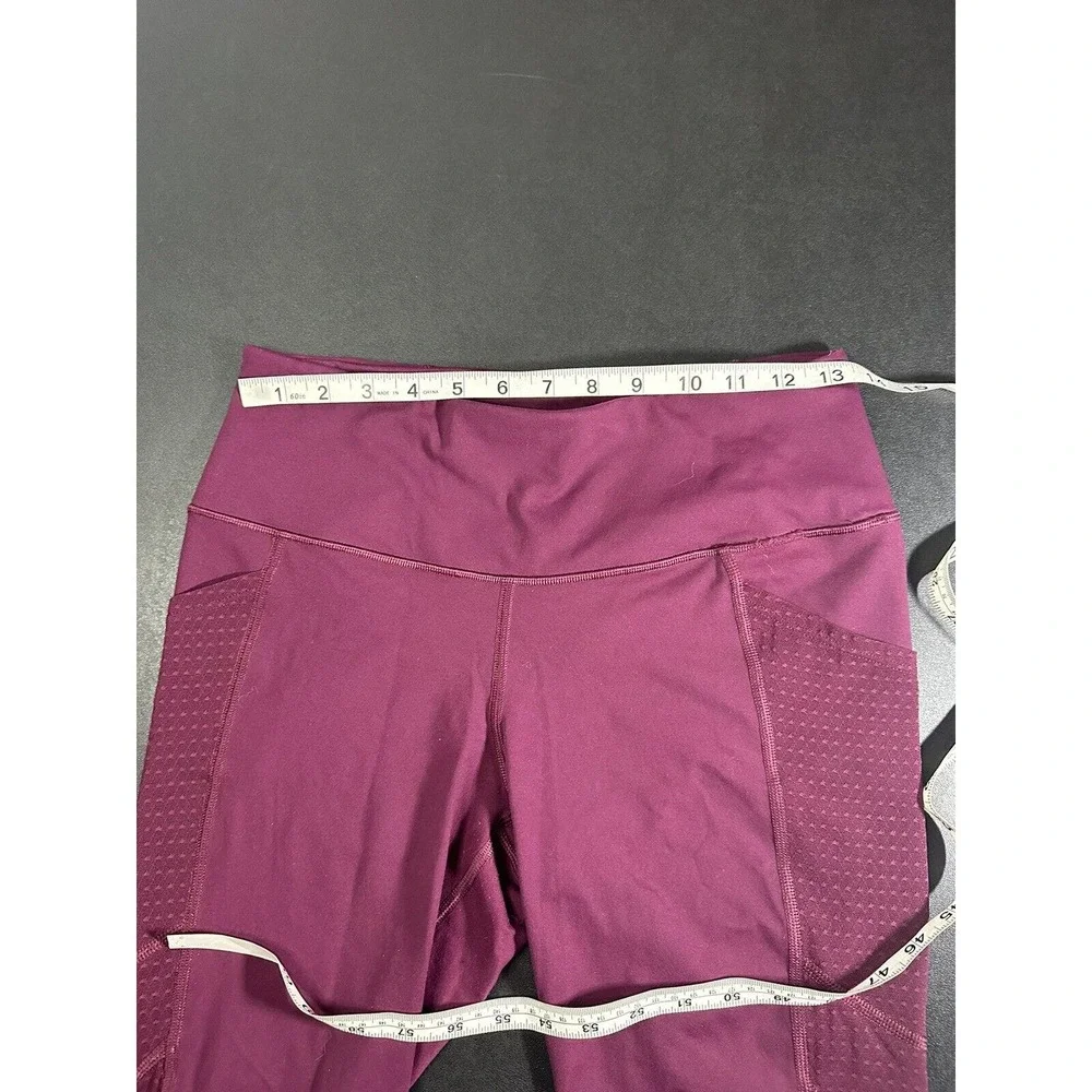 Victoria‎ Sport Burgendy Mesh Leg Workout Leggings women's size medium
